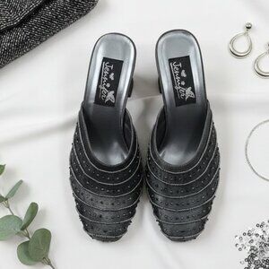 Jennifer Gray-Beaded Satin Mules